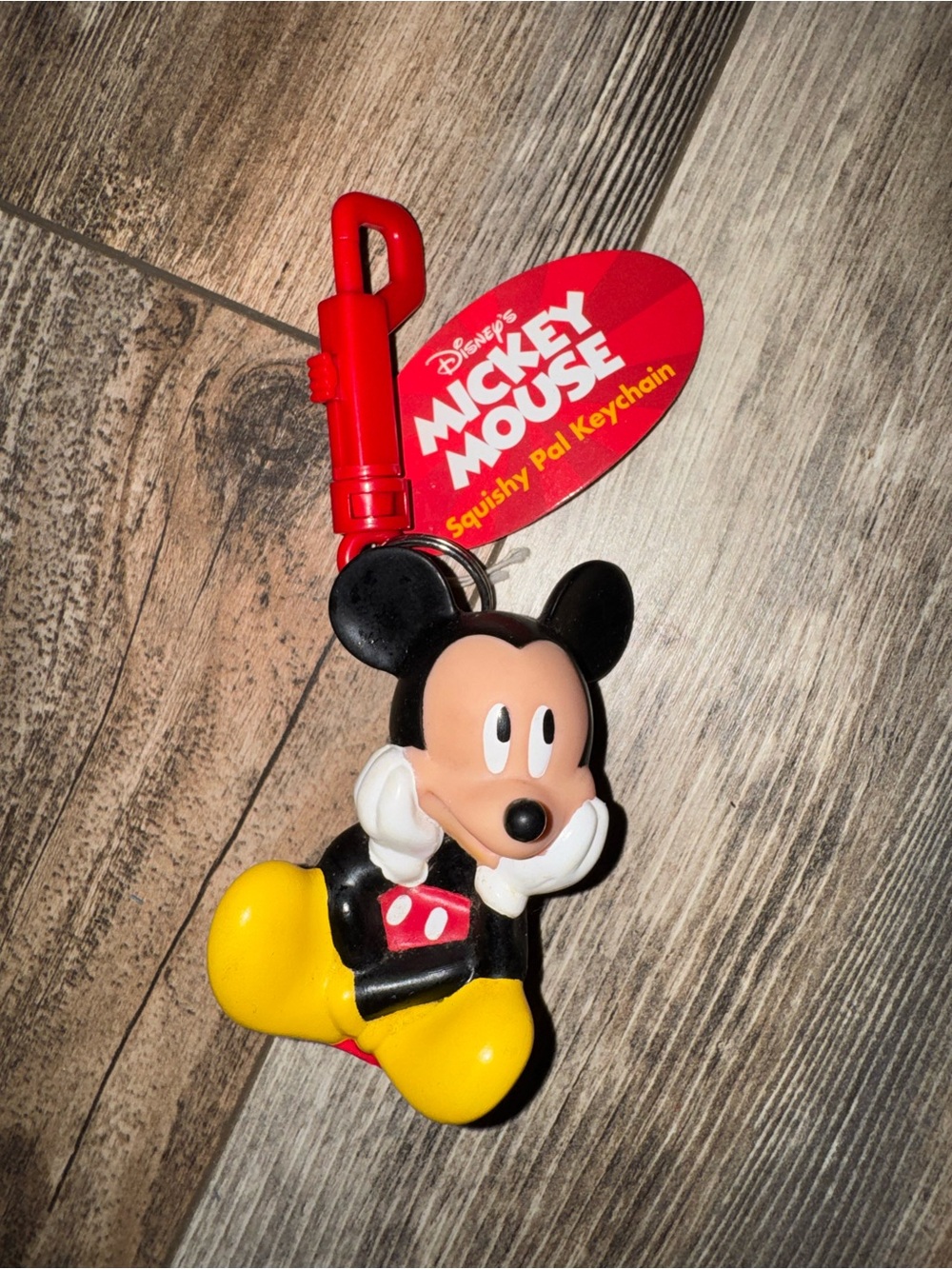 VTG Disney Mickey Mouse Red, Yellow & Black Squishy Pal Keychain